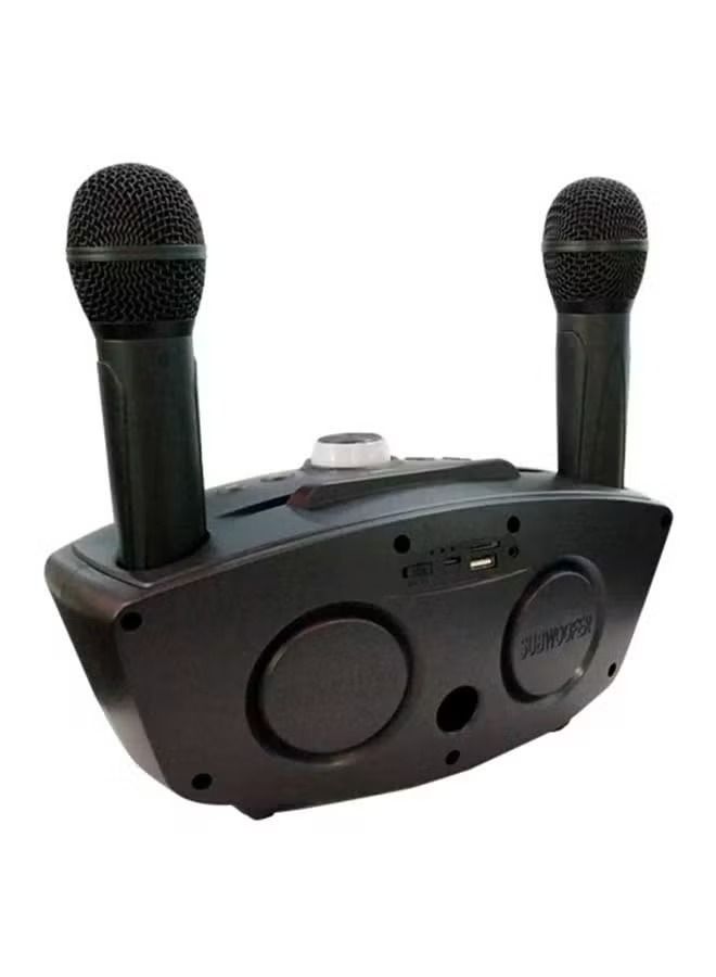 SDRD Wireless Bluetooth Speaker With 2-Piece Mic Black - Image 3