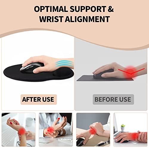 eulps Mouse Pad with Wrist Rest, Comfortable Computer Mousepad with Gel Wrist Support Smooth Surface and Non-Slip PU Base for Pain Relief, Laptop, Office & Home (Leafy Lushness) - Image 4