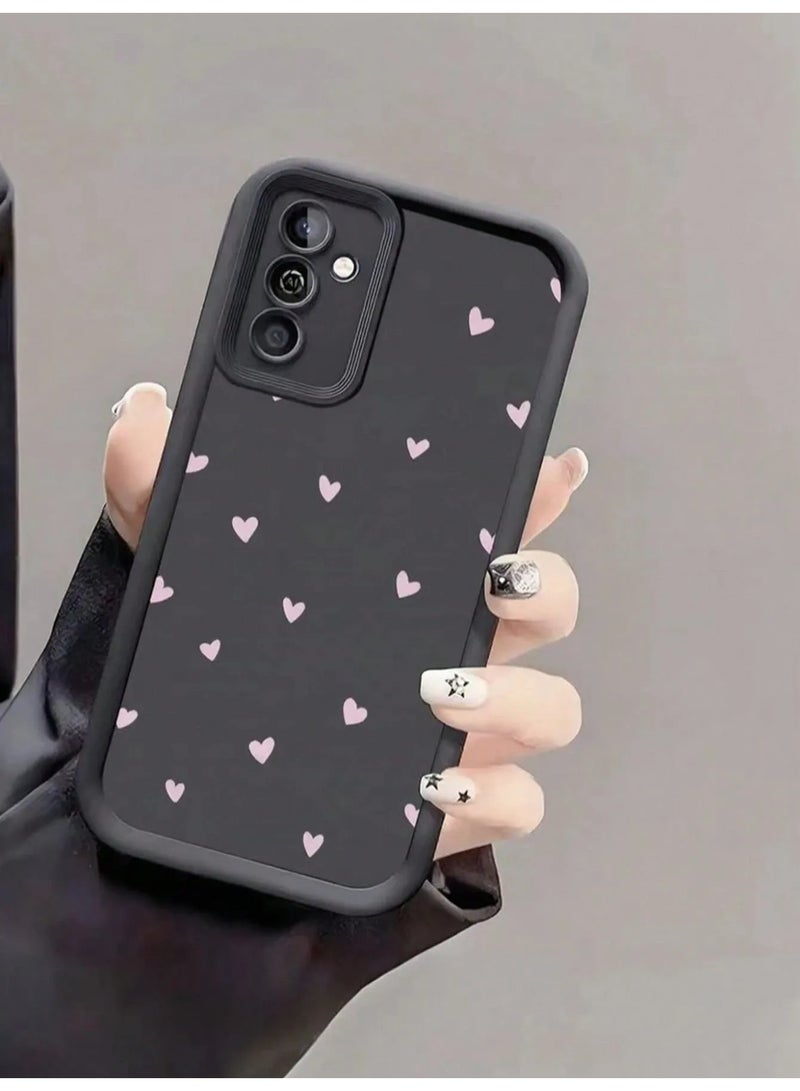 شي إن قطعة واحدة من غطاء هاتف وقائي كامل الجسم مضاد للصدمات ومانع للانزلاق بتصميم قلب وردي جميل وبسيط، مناسب ومتوافق مع سامسونج جلاكسي a25 - Image 1