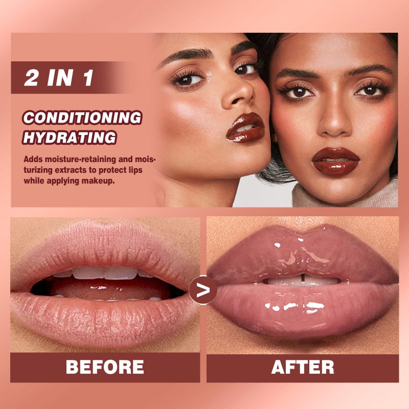 DENESTUP 3 Colors Hydrating Lip Gloss Lip Jam, High Shine Glass Finish Glossy Plumping Nude Colors Lipgloss, Lip Jelly Liquid Lipstick for Women - Image 5