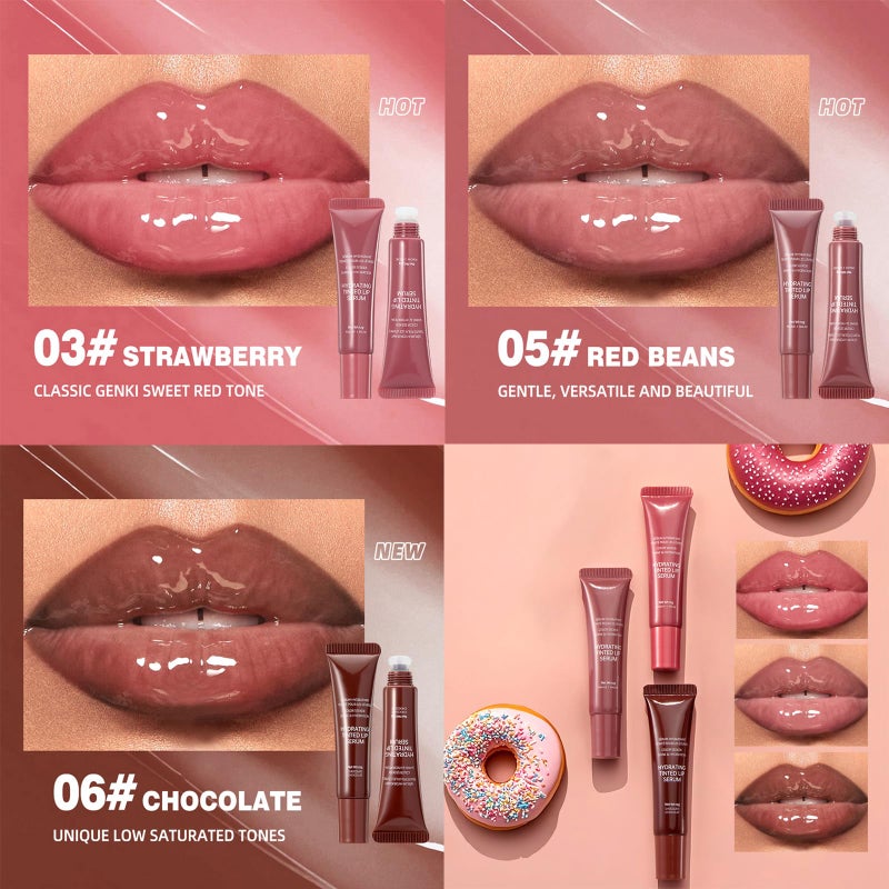 DENESTUP 3 Colors Hydrating Lip Gloss Lip Jam, High Shine Glass Finish Glossy Plumping Nude Colors Lipgloss, Lip Jelly Liquid Lipstick for Women - Image 4