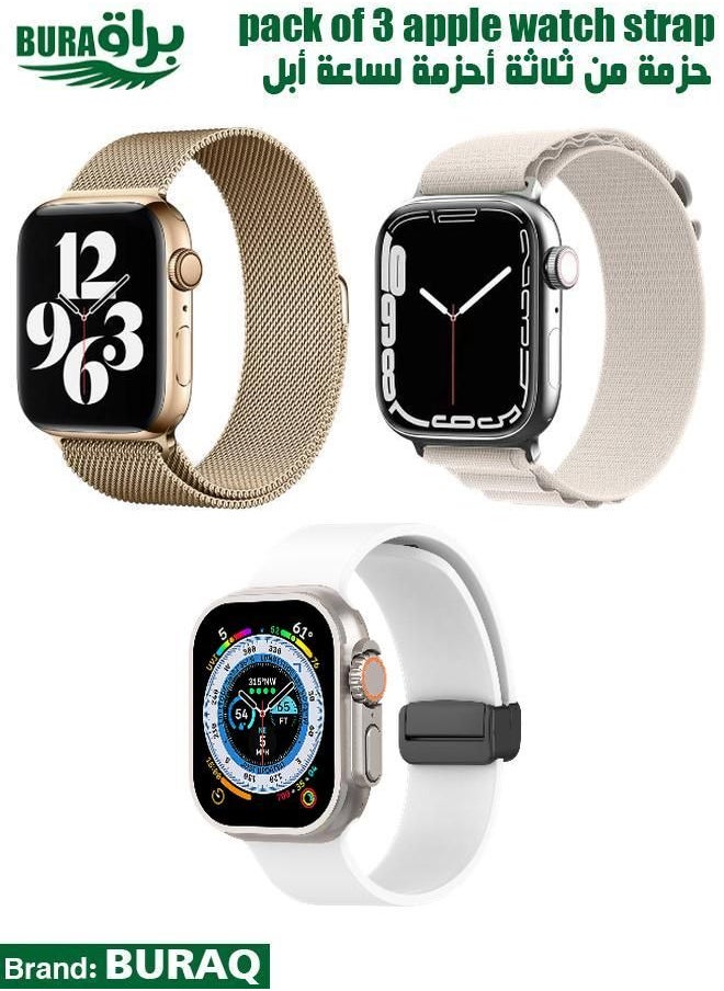 BURAQ - Apple Watch Band Strap For Apple Watch Ultra 2/Ultra 49mm, Series 10 46mm, 9/8/7 45mm, SE2/SE/6/5/4 44mm, 3/2/1 42mm - Image 1