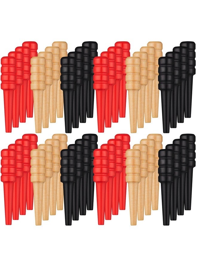 Mudder 48 Pieces Wooden Cribbage Pegs Wood Cribbage Board Pegs Fit 1/ 8 Holes with Storage Pouch for Cribbage Traditional Board Game, 3 Colors  - Image 1