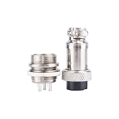 Walfront 1 Set GX16 3Pins Aviation Plug Socket 3 Pin Screw Type Male Female Metal Aviation Wire Connector Panel Connector 400V 5A - Image 3