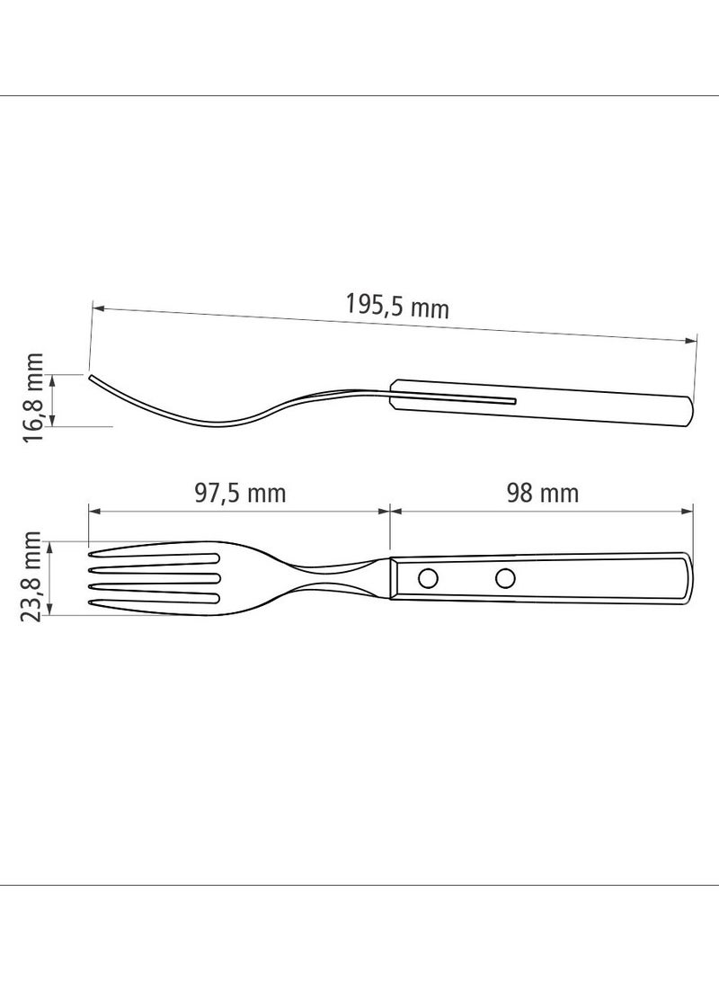 TRAMONTINA Since 1911,Made in Brazil- Stainless Steel Table Fork with Treated Brown Polywood Handle - Image 2