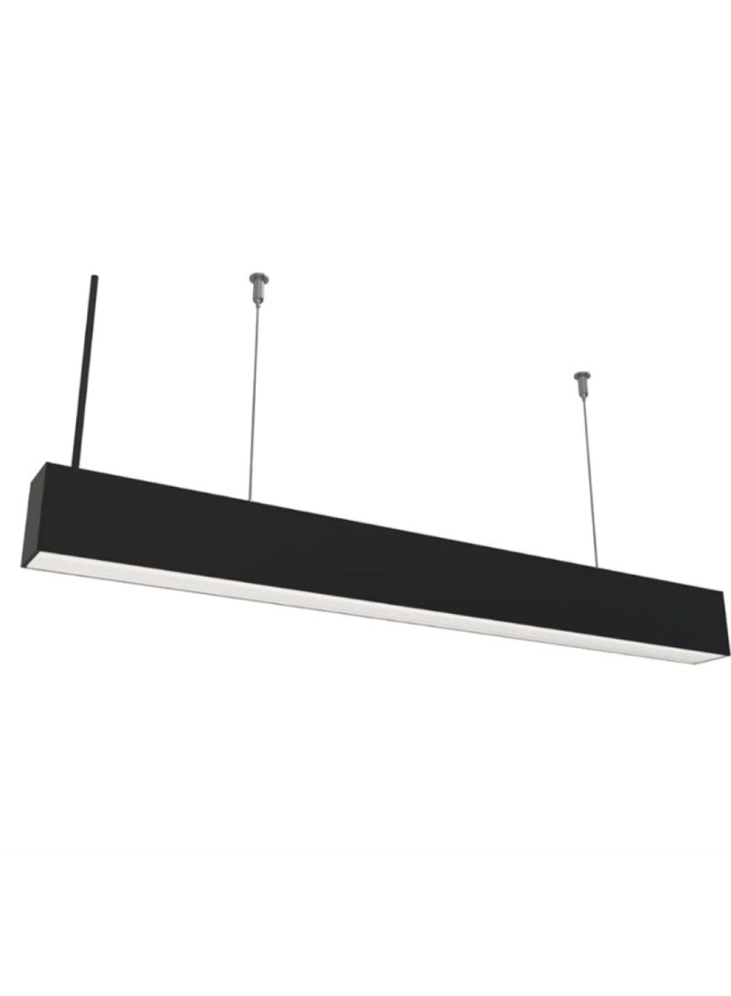 NERFA Stylish linear pendant light with warm yellow lighting, perfect for modern interiors. - Image 3