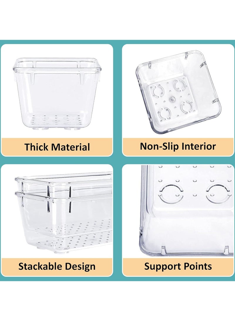 Generic Set of 8 clear plastic drawer organizers, multi-size, organize drawers in bathroom, makeup, jewelry, kitchen and office.  - Image 5