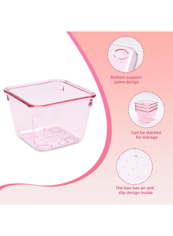 Set of 9 clear plastic drawer organizers, multi-size, organize drawers in bathroom, makeup, jewelry, kitchen and office. - Image 5