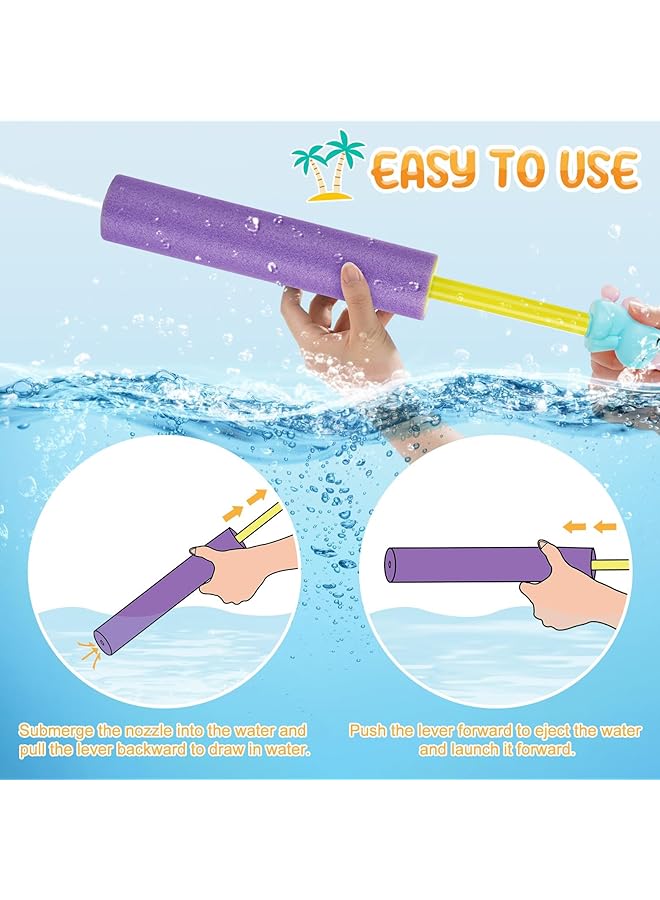 KASTWAVE Water Squirter For Kids Super Foam Soakers Blaster Squirt Guns Pool Noodles Toy With Plastic Handle Summer Swimming Beach Garden Fighting Game Outdoor Toys For Kids Boys Girls Adults (8 Pack) - Image 5