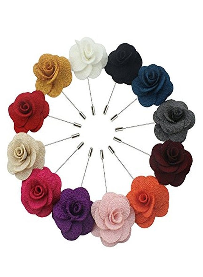 DEEPERFETTO Handmade Rose Flower Lapel PIN Boutonniere Brooch for Men - Image 5