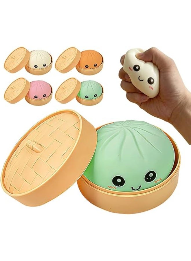 Mystery Squishy Dumpling Box Stress Relief Toy, Handmade Soft PU Foam Dumpling Squishies, Sensory Squeeze Fidget Ball, Anxiety Relief Decompression Toy for Kids & Adults, 1 Piece Assorted Design - Image 3