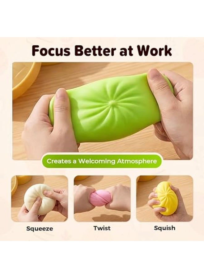 Mystery Squishy Dumpling Box Stress Relief Toy, Handmade Soft PU Foam Dumpling Squishies, Sensory Squeeze Fidget Ball, Anxiety Relief Decompression Toy for Kids & Adults, 1 Piece Assorted Design - Image 2