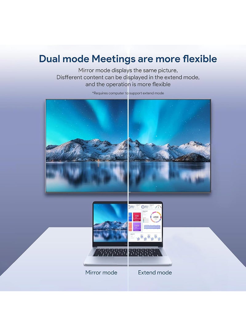MOWSIL Mowsil 4K HDMI Wireless Extender Over 5G, 30M Wireless Range, Compatible with WIDI, Miracast, DLNA, Airplay, No Driver Required,Transmitter,Aluminium Alloy Body, Dual Antenna - Grey  - Image 4