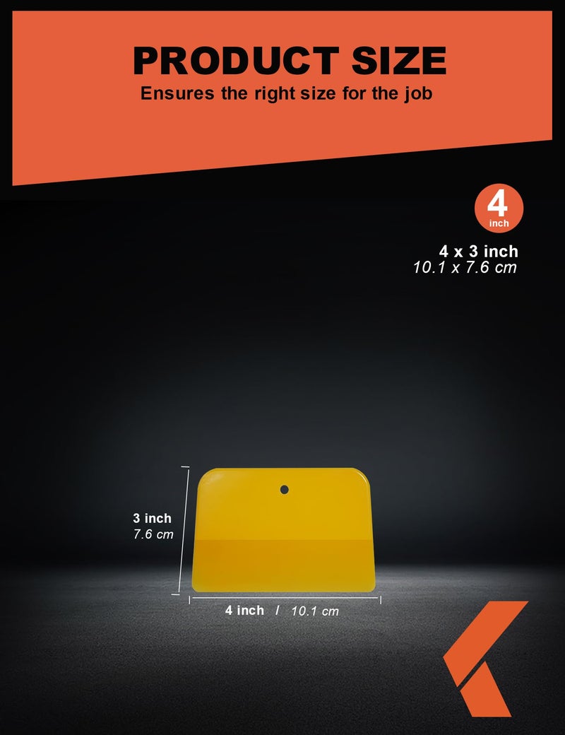 KREFINISH Body Filler Spreaders (Pack of 100) - 4" Yellow Reusable Plastic Spreader for Automotive Fillers, Putties, Glazes, Caulks and Paint - Image 2