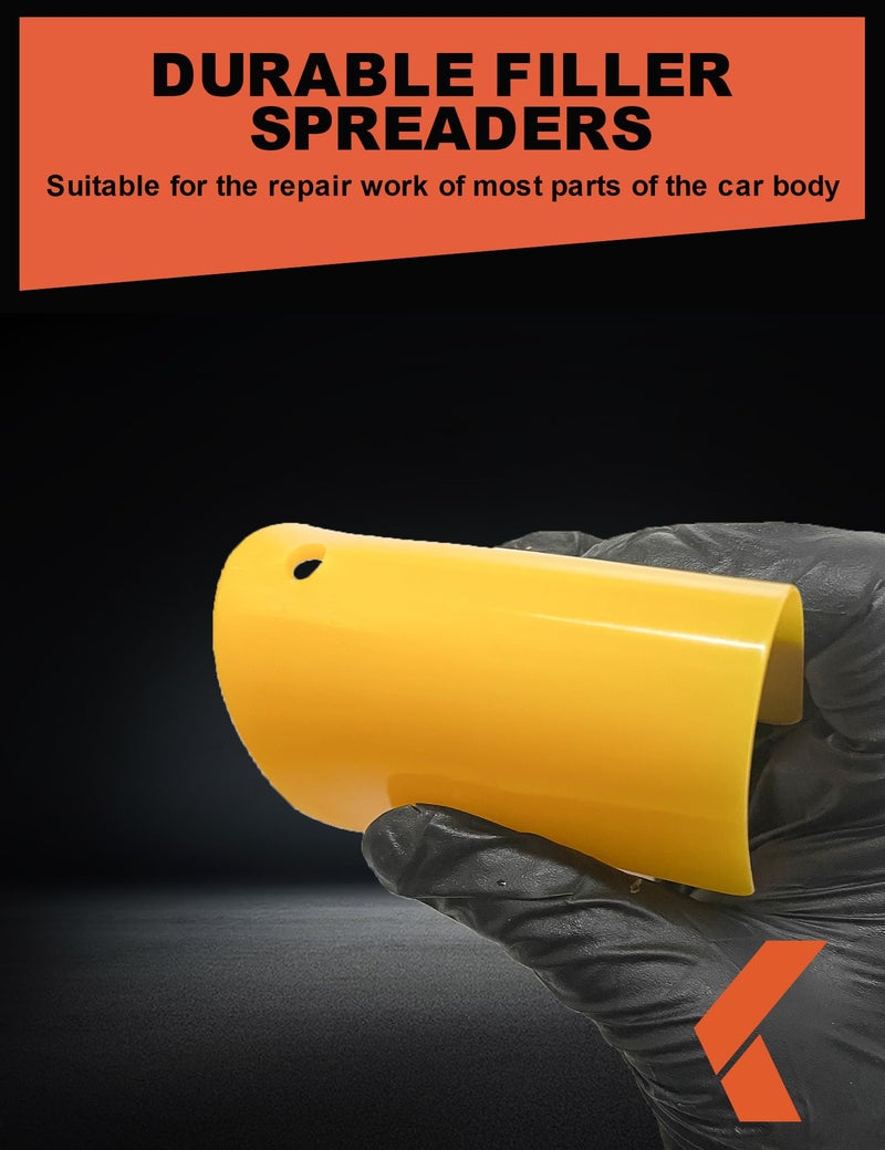 KREFINISH Body Filler Spreaders (Pack of 100) - 4" Yellow Reusable Plastic Spreader for Automotive Fillers, Putties, Glazes, Caulks and Paint - Image 5