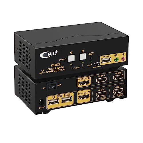 CKL HDMI KVM 2 Port 4K 30Hz Dual Monitor Extended Display (CKL-922HUA) - Image 1