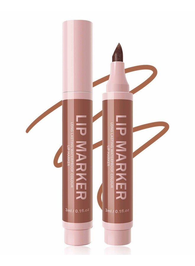 LYSdefeu Lip Stain Marker Pen1Pcs Nude Brown Hydrating Lip Stain Liquid Lip Liner Pencil Matte Color Look Longlasting Waterproof Smudgeproof Natural Finishprecise Chisel Tip Smoothmakeup Gift For Women02 - Image 1
