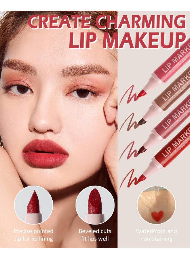 LYSdefeu Lip Stain Marker Pen1Pcs Nude Brown Hydrating Lip Stain Liquid Lip Liner Pencil Matte Color Look Longlasting Waterproof Smudgeproof Natural Finishprecise Chisel Tip Smoothmakeup Gift For Women02 - Image 5