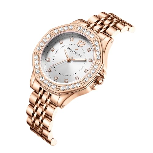Daniel Hechter Paris Vendome Collection Analog Watch for Women with Round Dial, Crystal Studded Bezel, Crystal Accents and Stainless Steel Strap - DHW2009 - Image 5
