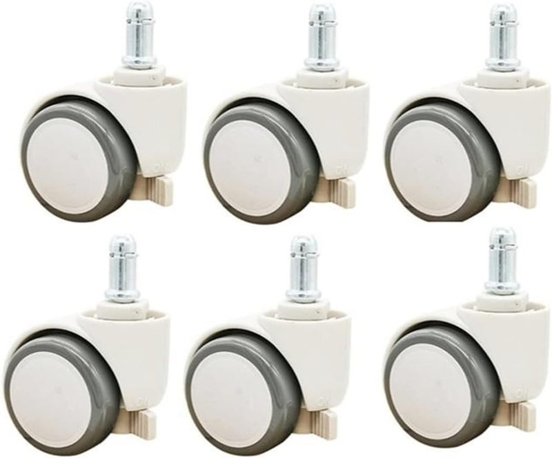LANGshaw 6 Pcs/Lot Wheels Gravity Self-Locking M11 Caster Automatic Brake Children's Student Chair Universal Computer Accessories Leisurely (Color : Gray White, Size : 2 inch) - Image 1