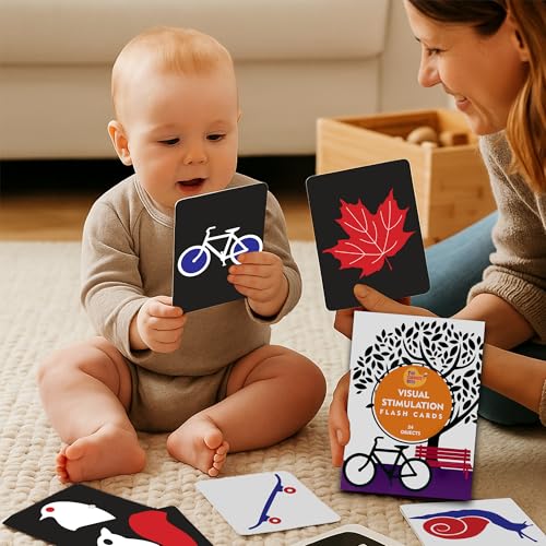 The Curious Bees - Visual Stimulation New Born Anti-Glare Cards | 24 Objects for Visual Colour Stimulation, Cognitive & Sensory Development of 6-12 Month Old Kids - Image 2