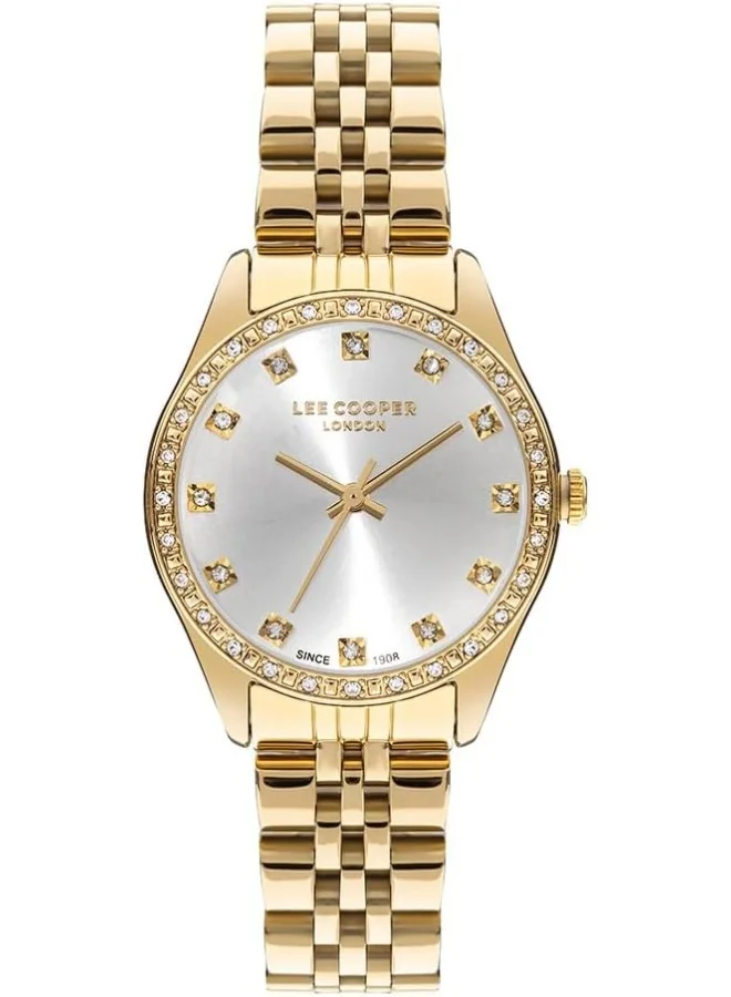 Lee Cooper Lee Cooper Women's 2035 Movement Watch, Analog Display and Metal Strap - LC07818.130, Gold