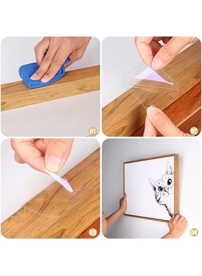 erorex Strong Double Sided Adhesive, 60 Pcs Magic Adhesive Tape, Double Sided Installation, Transparent Acrylic, Suitable for Carpet Fixing, Home Office Wall Decoration, DIY Crafts, Auto Glass Decoration - Image 2