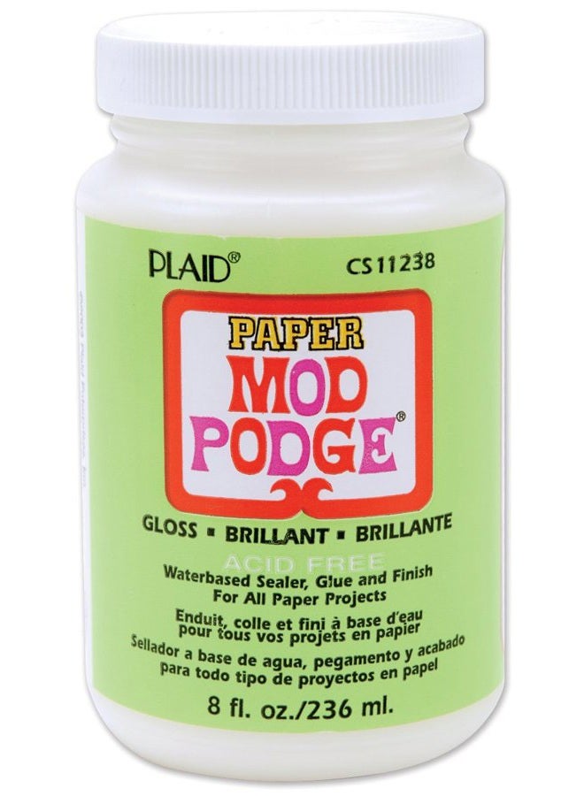 Mod Podge Gloss Waterbase Sealer, Glue Paper (8-Ounce), CS11238 Finish, 8 Ounce, 8 Fl Oz - Image 1