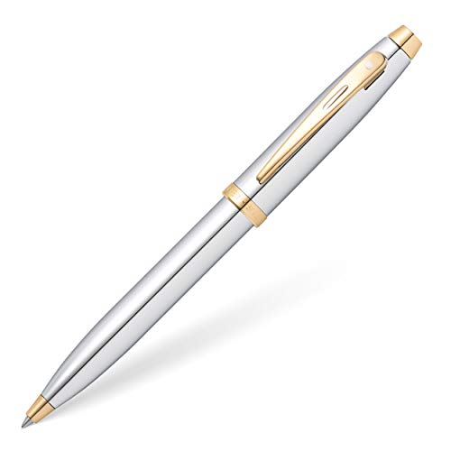 SHEAFFER قلم حبر جاف شيفر 100 كروم مع تزيين بلون الذهب - Image 1