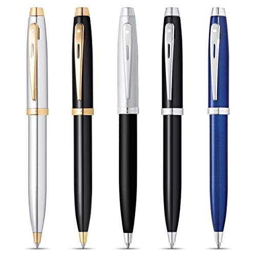 SHEAFFER قلم حبر جاف شيفر 100 كروم مع تزيين بلون الذهب - Image 4