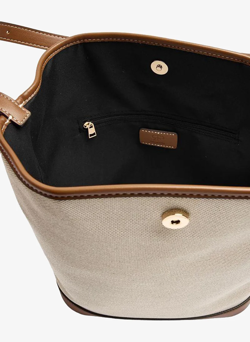 Parfois Beige Canvas Bucket Bag for Women | Best Price UAE