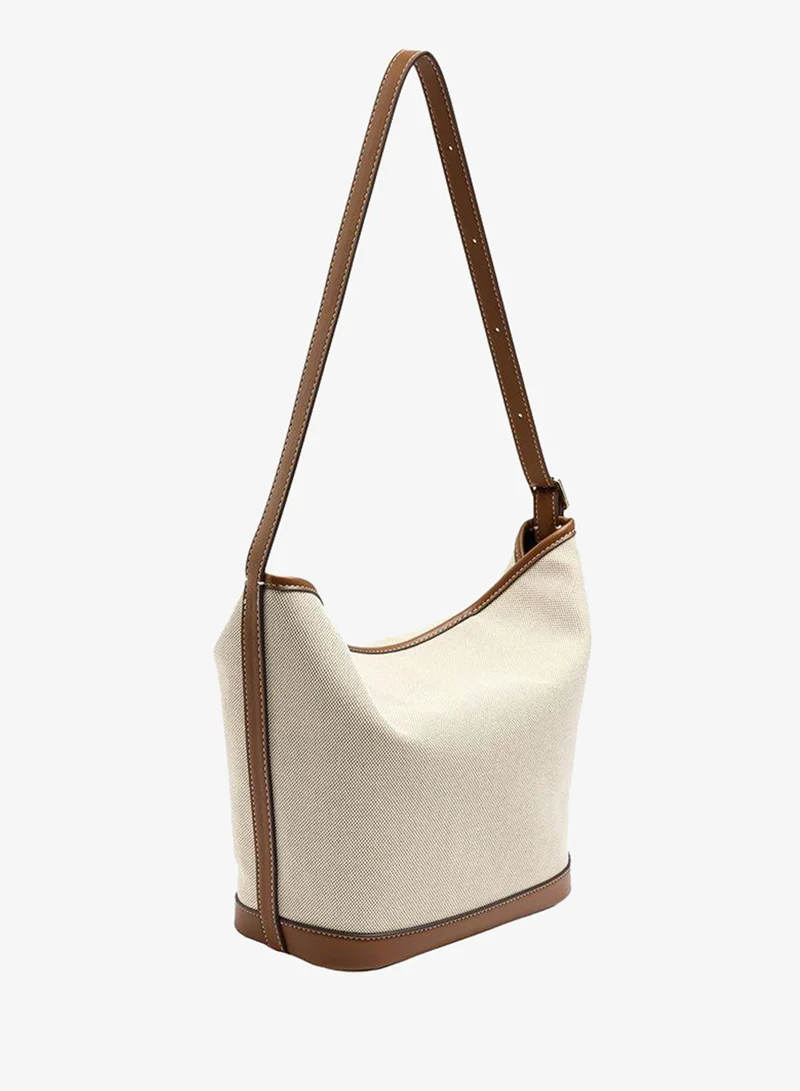 Parfois Beige Canvas Bucket Bag for Women | Best Price UAE