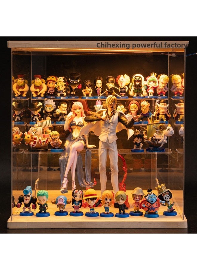 Generic - One Piece Hand-made Blind Box Full Set Q Version Doll Model Luffy Solon Female Emperor Ornaments For Boyfriend's Birthday-Color:Resonance Ace +31 Models (large Box Mid-range)-Specifications:Doll + Led Light Display Box + Gift Bag - Image 1