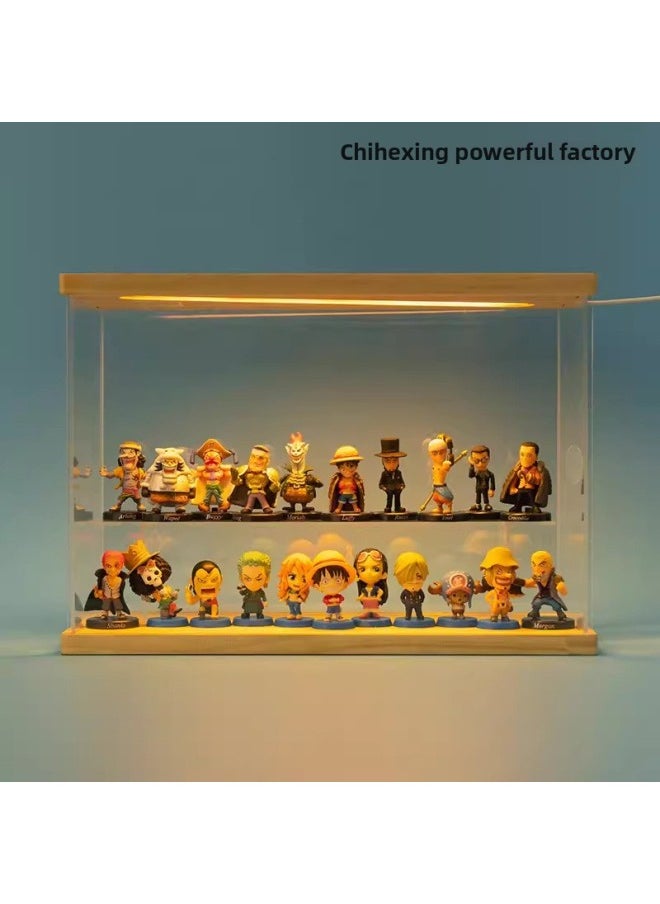 Generic - One Piece Hand-made Blind Box Full Set Q Version Doll Model Luffy Solon Female Emperor Ornaments For Boyfriend's Birthday-Color:Resonance Ace +31 Models (large Box Mid-range)-Specifications:Doll + Led Light Display Box + Gift Bag - Image 1