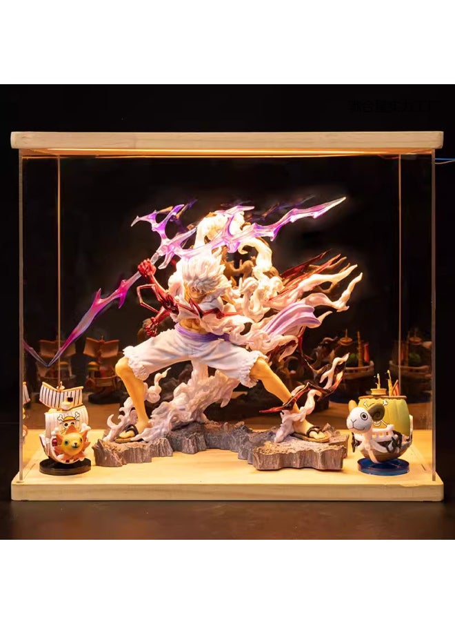 Generic - One Piece Hand-made Blind Box Full Set Q Version Doll Model Luffy Solon Female Emperor Ornaments For Boyfriend's Birthday-Color:Resonance Ace +31 Models (large Box Mid-range)-Specifications:Doll + Led Light Display Box + Gift Bag - Image 1