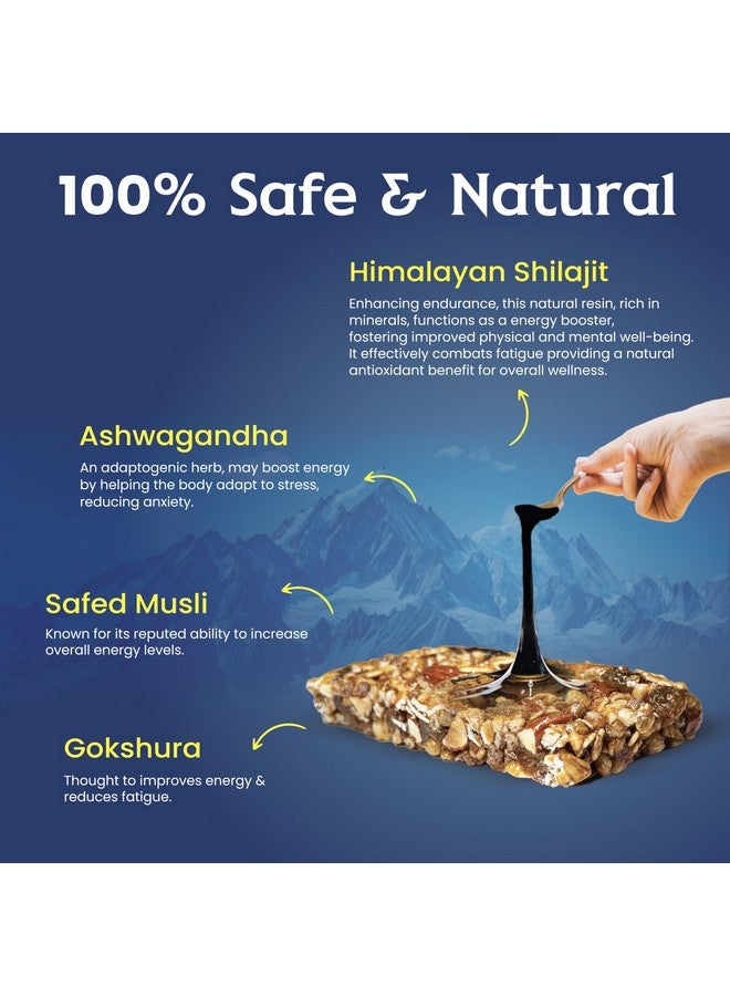 benefic بار الطاقة بنفيك شيلجيت عبوة من 12 | بدون سكر مضاف | بدون نكهات أو ألوان أو مواد كيميائية | شيلجيت هيمالايا نقي | مكسرات غنية بالبروتين - Image 4