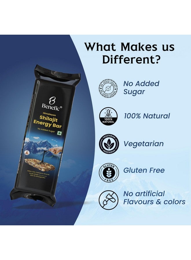 benefic بار الطاقة بنفيك شيلجيت عبوة من 12 | بدون سكر مضاف | بدون نكهات أو ألوان أو مواد كيميائية | شيلجيت هيمالايا نقي | مكسرات غنية بالبروتين - Image 3