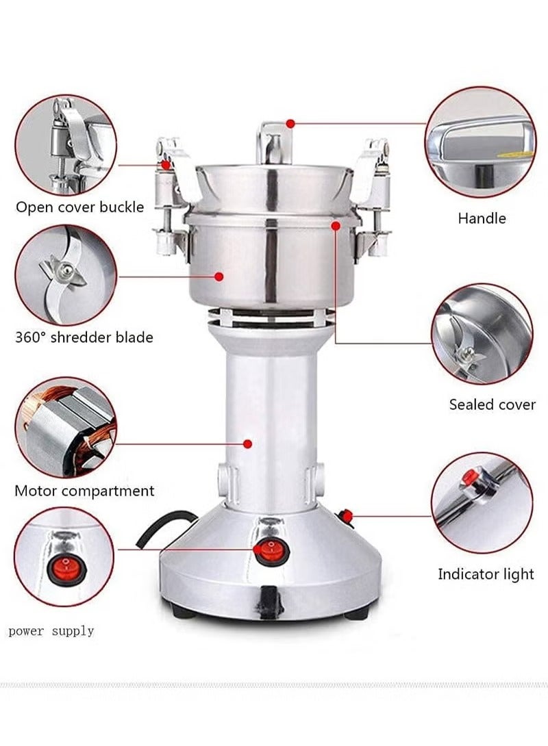 Denx 300g 1400W High Speed ​​Home Spice and Grain Grinder Mill for Grinding Seeds, Wheat, Corn, Pepper, Coffee and Other Dry Foods - Image 3