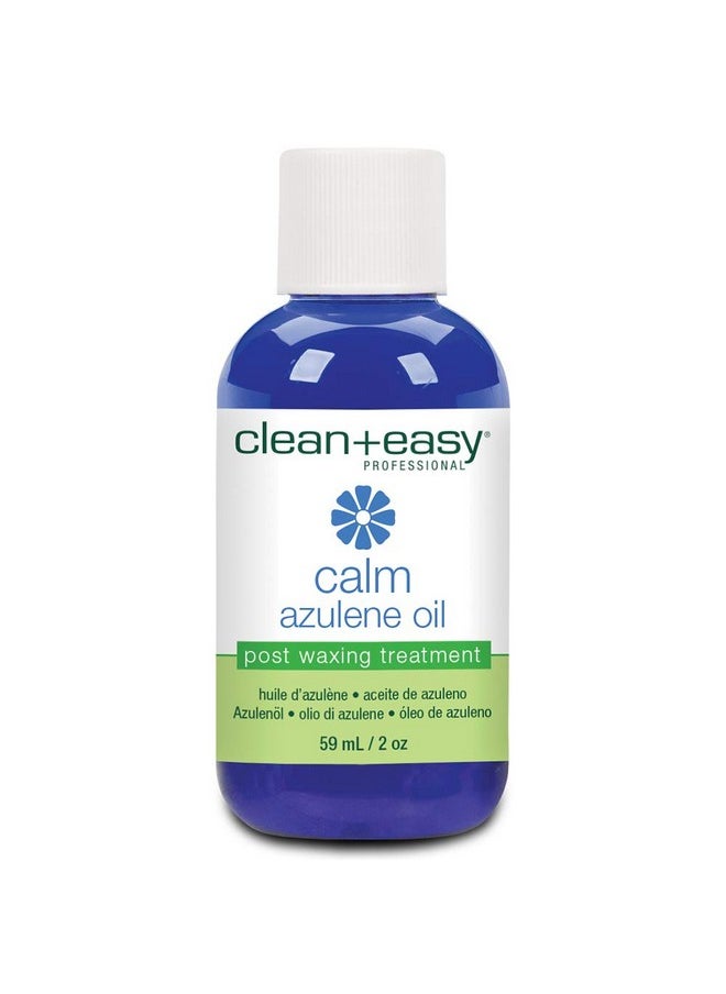 Clean + Easy Clean + Easy Calm - Azulene Oil, Use To Soothe Sore Irritated Skin, Remove Wax Residue After Hair Removal - Post Waxing Care Solution For Sensitive Skin, 2 oz  - Image 1