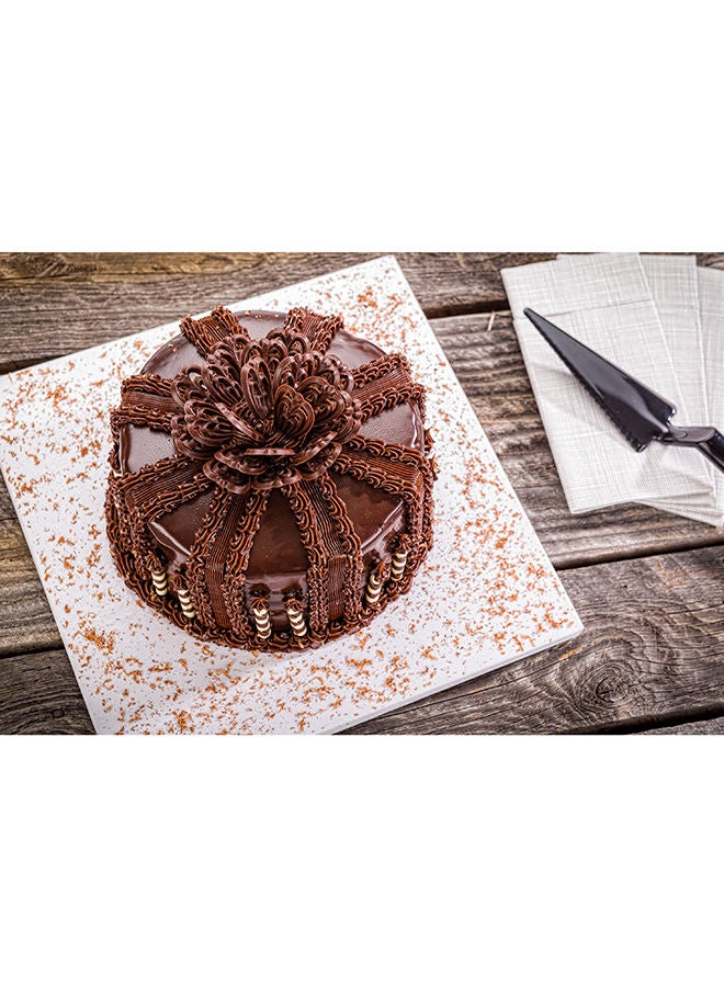 Restaurantware Pastry Tek 12 Inch Cake Board, 1 Durable Cake Drum - Square, Covered Edges, White Paper Cake Base, Disposable, For Birthdays, Weddings, Or Parties  - Image 5