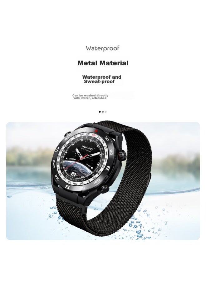 Wei Qiantu Weiqiantu Compatible With Huawei Watch Straps, Suitable For Gt4/gt3/watch4/watch3pro, Milanese Loop, Gt2/metal, Men's Magnetic Version, 46/48mm Dial - Image 3
