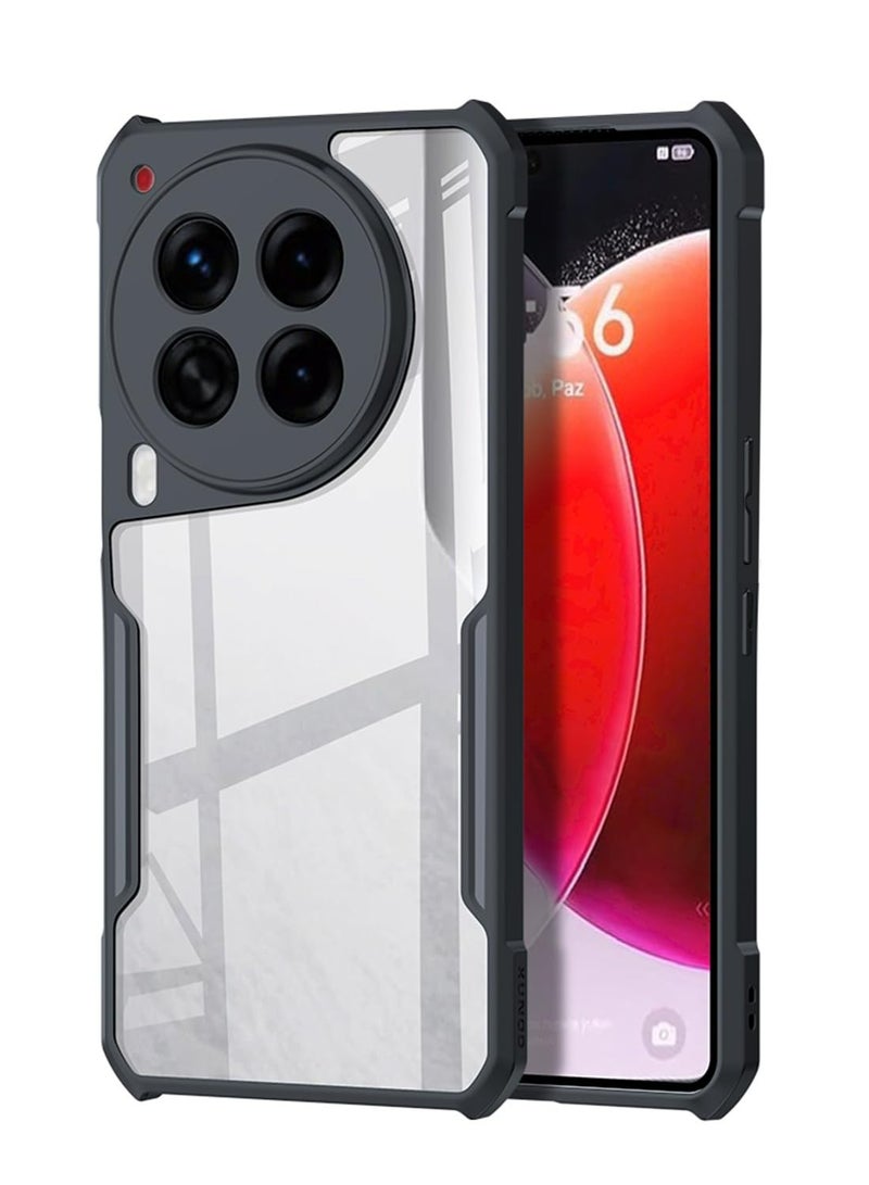 Tecno كامون 30 4G / 5G حالة الهاتف المحمول ، رقيقة جدا وخفيفة الوزن لينة الوفير تبو ، الاكريليك شفافة الغطاء الخلفي ، أسود - Image 1