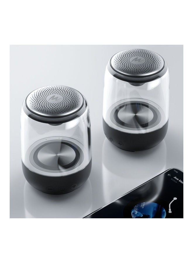 NIBEMINENT C7 Wireless Bluetooth Speaker With LED Luminous Light V8867_P Black/Clear - Image 2