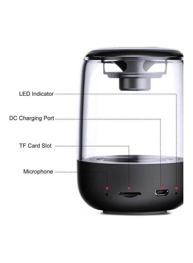 NIBEMINENT C7 Wireless Bluetooth Speaker With LED Luminous Light V8867_P Black/Clear - Image 5