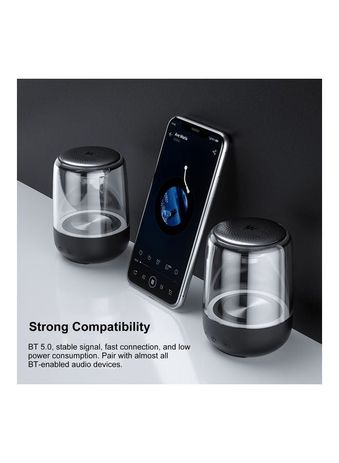 NIBEMINENT C7 Wireless Bluetooth Speaker With LED Luminous Light V8867_P Black/Clear - Image 4