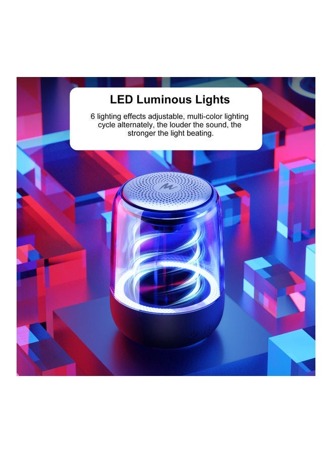 NIBEMINENT C7 Wireless Bluetooth Speaker With LED Luminous Light V8867_P Black/Clear - Image 3