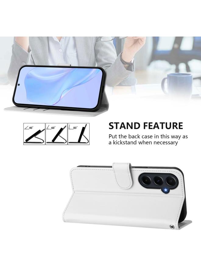 S-TOP Case For Samsung Galaxy A55 5G Skin Feel Solid Color Leather Phone Case with Lanyard - Image 3