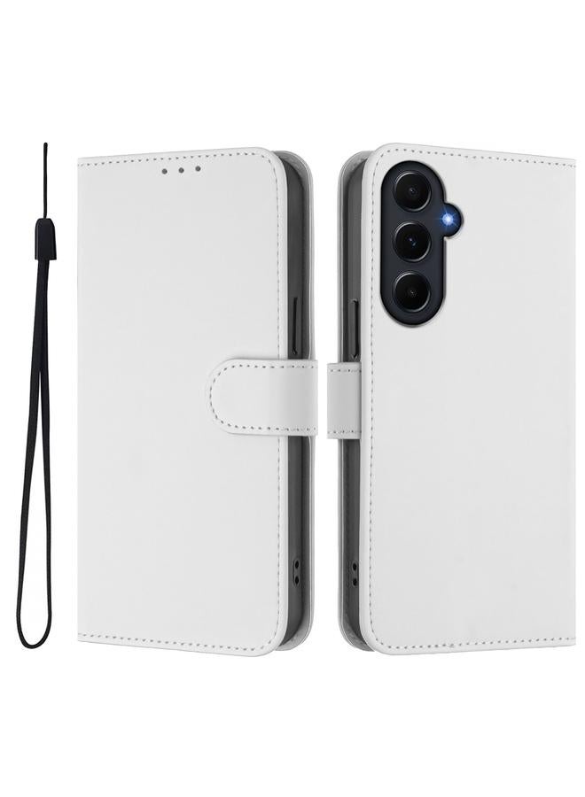 S-TOP Case For Samsung Galaxy A55 5G Skin Feel Solid Color Leather Phone Case with Lanyard - Image 2