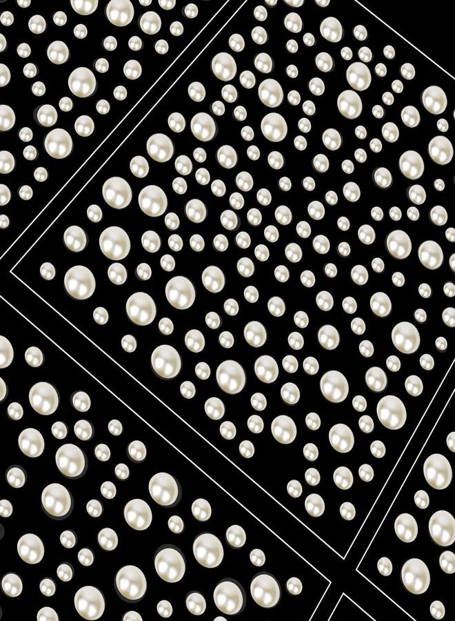 sticro 1920 Pcs Flatback Pearls for Nails & Hair, Self-Adhesive Pearl Stickers for Nail Art Face Makeup, 3/4/5/6mm Assorted Sizes Hair Gems Nail Gems Pearls for Crafts - Image 2