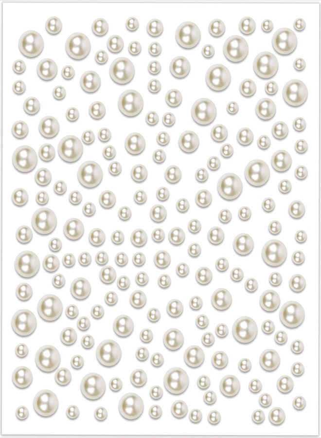 sticro 1920 Pcs Flatback Pearls for Nails & Hair, Self-Adhesive Pearl Stickers for Nail Art Face Makeup, 3/4/5/6mm Assorted Sizes Hair Gems Nail Gems Pearls for Crafts - Image 1